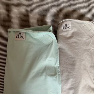 Ollie Swaddle Set in Mint and Light Grey